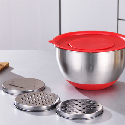 Stainless Steel Mixing Bowl with Silicone Base and Lid