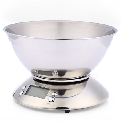5kg Stainless Steel Kitchen Scale with Bowl