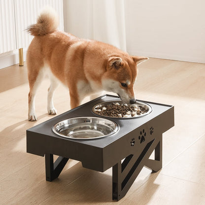 Stainless Steel Double Bowl for Slow Feeding