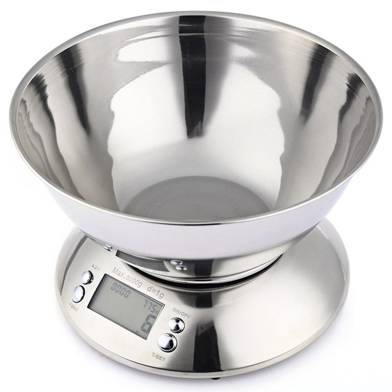 5kg Stainless Steel Kitchen Scale with Bowl