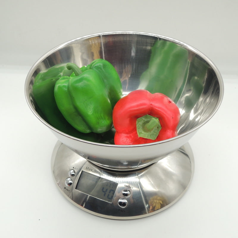 5kg Stainless Steel Kitchen Scale with Bowl